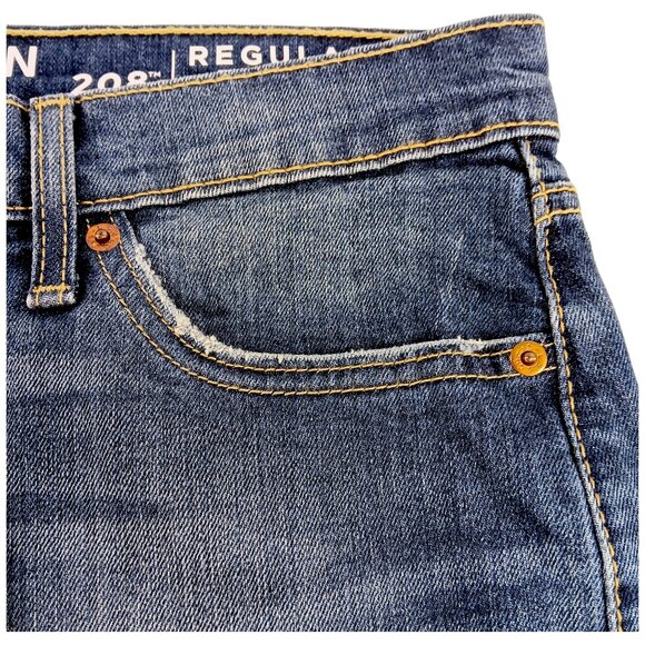 Men's-Levi's Denizen 208 Regular Taper Fit Jeans SIZE 29X32- BLUE-Slight Stretch - Picture 7 of 14